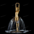 Hot sale creative western style gold fountain of girl dancing fountain sculpture